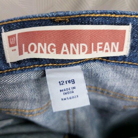 VTG Y2K Retro Gap Size 12 36x32 Long & Lean Flare blue Jeans Street Wear - Picture 4 of 5